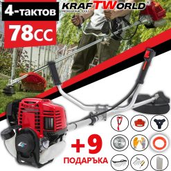 Четиритактов Бензинов Тример на KraftWorld 78cc + 9 ПОДАРЪКА Четиритактов Бензинов Тример на KraftWorld 78cc + 9 ПОДАРЪКА