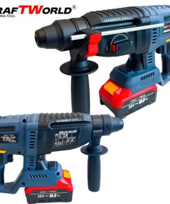 Комплект Акумулаторни Безчеткови Машини 4в1 PowerMax от Kraftworld 36V 10Ah Ъглошлайф,Гайковерт,Винтоверт и Перфоратор