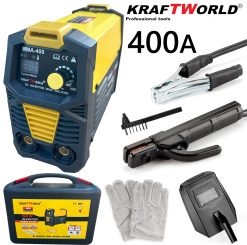 Инверторен Електрожен 400А KraftWorld с Дисплей и Куфар + Подаръци Инверторен Електрожен 400А KraftWorld с Дисплей и Куфар + Подаръци