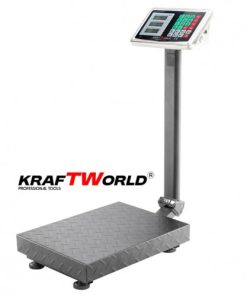 Електронен сгъваем кантар KraftWorld – до 300 кг, платформена везна 45×60 см