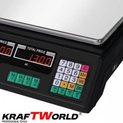 Електронен кантар KraftWorld до 40 кг – Везнас метален плот и памет за 7 артикула