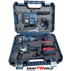 Акумулаторен Винтоверт и Безчетков Ъглошлайф KraftWorld