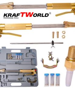 Професионален резак за газокислородно рязане – KRAFTWORLD 440мм с пергел и 4 дюзи