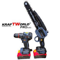 KraftWorld 2в1 Акумулаторен Комплект – Ударен Винтоверт и Мини Резачка с 2 Батерии
