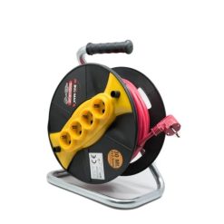 Кабел макара Bul-Max, 30m Удължител с 4 гнезда, 3×2,5 mm, транспортна дръжка