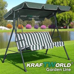 Зелена Градинска Люлка KraftWorld Тоскана – Усилена конструкция и подарък мека възглавница!