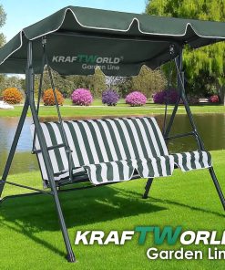 Зелена Градинска Люлка KraftWorld Тоскана – Усилена конструкция и подарък мека възглавница!