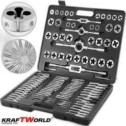 Комплект метчици и плашки KraftWorld 110 части
