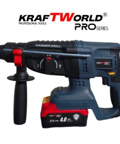 Перфоратор Kraftworld Pro Brushless – акумулаторен 21V с куфар, зарядно и 2 батерии