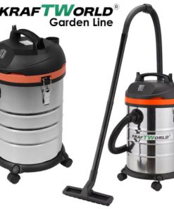 Строителна Прахосмукачка Kraftworld 30L – За Сухо и Мокро Почистване + Функция Издухване