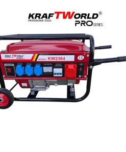 Бензинов Четиритактов генератор KraftWorld 4.5 kW с колела и дръжки