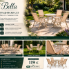 Градински комплект Bella – маса Ø80 см с 4 сгъваеми стола