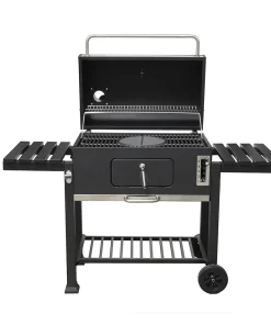 Барбекю на дървени въглища с чугунена плоча Ziel Grill KDL2006 черен мат