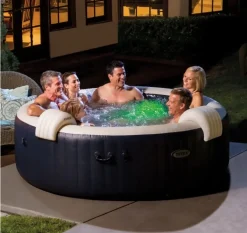 Надуваемо джакузи Intex 28432NP PureSpa™ Plus Navy Bubble Massage за 6 човека