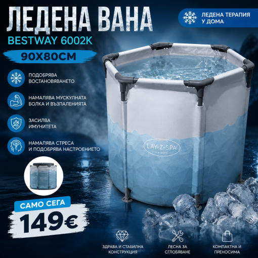 ЛЕДЕНА ВАНА 90X80CM BESTWAY 6002K