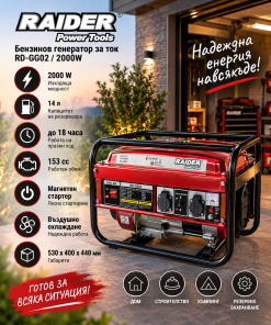 Бензинов генератор за ток Raider RD-GG02 / 2000W Бензинов генератор за ток Raider RD-GG02 / 2000W