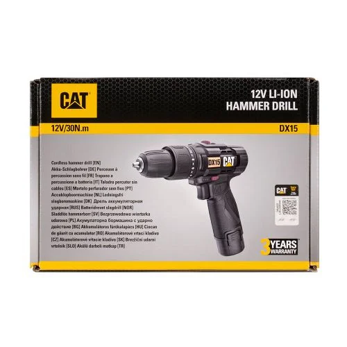 Акумулаторна ударна бормашина CAT DX15 Li-ion 12V 10мм 30Nm с батерия и зарядно Акумулаторна ударна бормашина CAT DX15 Li-ion 12V 10мм 30Nm с батерия и зарядно